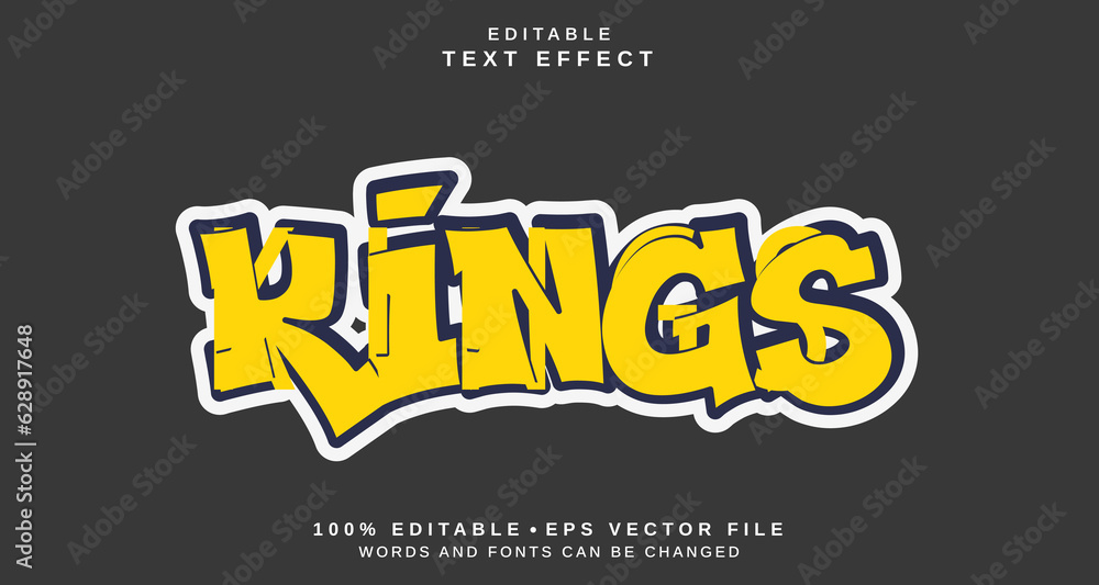 Aufkleber editable text style effect - kings text style theme.