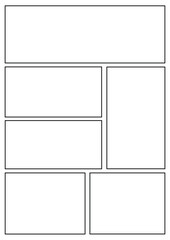 Manga storyboard layout A4 template for rapidly create papers and comic book style page 14