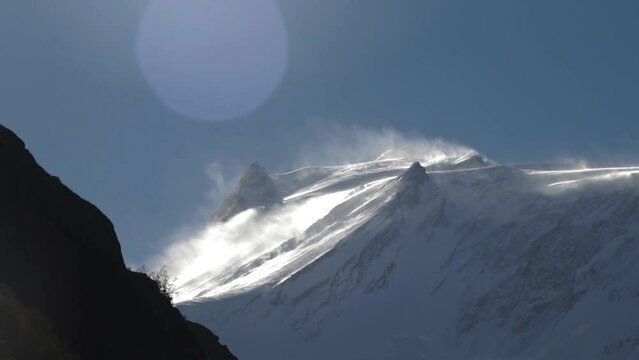Timelapse of Mount Manaslu in the Himalayas of Nepal