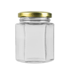 Empty jar isolated on white background. Jar for conservation. File contains clipping path.