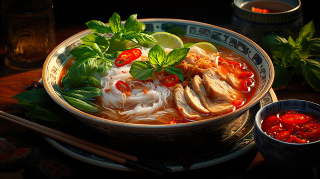  Bo Bun - Pho - Vietnamese dish - AI Generative