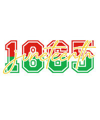 the year 1865 in a vibrant color palette of green, red, and yellow with the text 