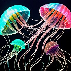 Colorful Jellyfish in the Ocean