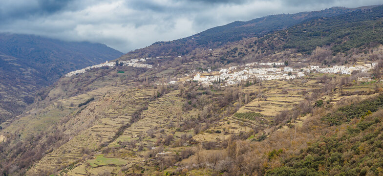 Bubion and Capileira from Pampaneira village in Alpajurra of Granada province, Spain