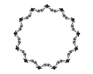 Abstract Floral round frame design concept isolated on white background - vector illustration