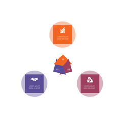 Circular Infographics for 3 positions