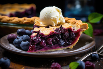 Piece of blueberry pie