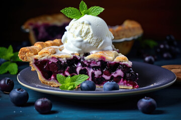 Piece of blueberry pie - obrazy, fototapety, plakaty