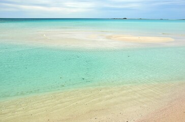Crystalline water and white sandy beach