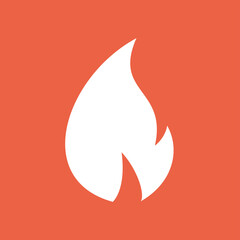 Fire icon. Symbol of danger and importance. Designation of a hit, top or hot.