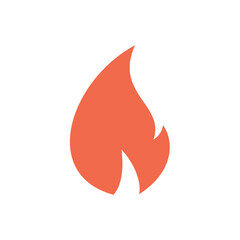 Fire icon. Symbol of danger and importance. Designation of a hit, top or hot.