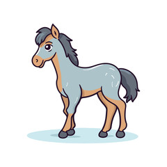 foal horse baby animal cartoon