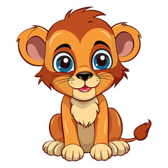 Lion baby cartoon cute