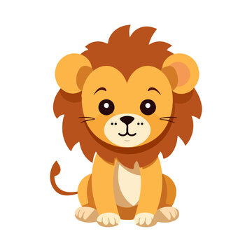 Lion baby cartoon cute