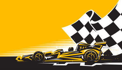 Motorsport car racing on abstract background design. Sport race - 628931283