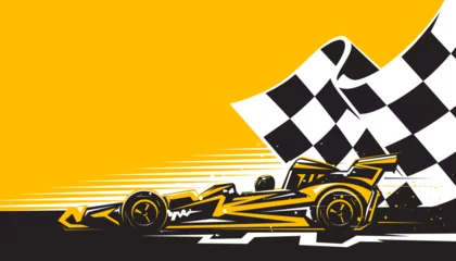Foto auf Acrylglas Motorsport car racing on abstract background design. Sport race © Manovector