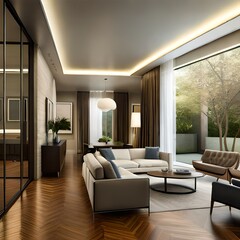 Fototapeta premium living room interior generated Ai