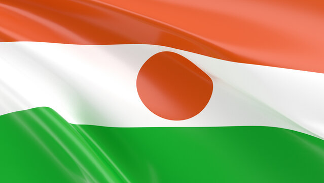 Niger flag waving 3D Illustration