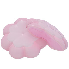 Sweet dessert strawberry sakura cookie 3d clipart illustration on transparent background