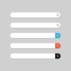 Simple search bar set with rounded edges
