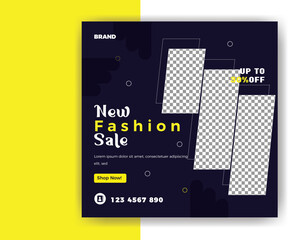 New fashion sales social media post banner template design