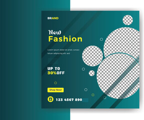 New fashion sales social media post banner template design