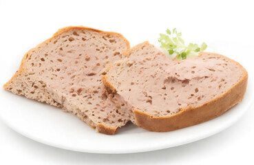 Tourtous aux rillettes d'oie  food over white background
