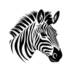 Fototapeta na wymiar a black and white image of a zebra