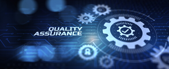 Quality assurance certification standards business technology concept.