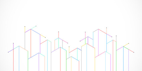 Architectural drawing with building construction