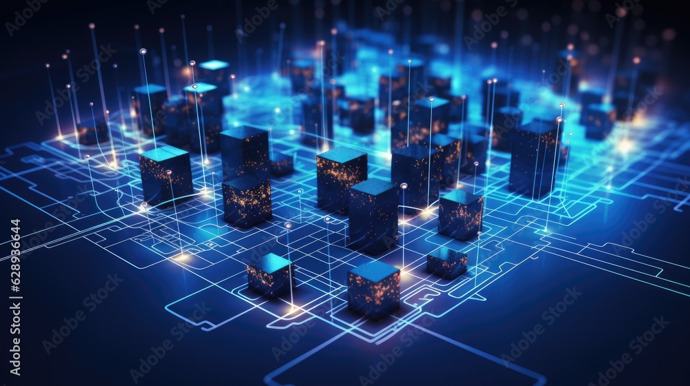 Wall mural minimal networking technology background big data connectivity software development wallpaper
