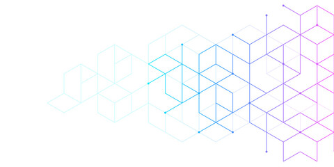 Abstract design element with geometric background of hexagons shape pattern