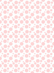 Seamless pattern with pink polka dots on a white background