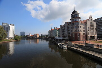 Fototapeta premium Fishermen's village - tourist district in Kaliningrad, Russia