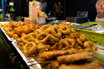 Deep Fried Squid With Garlic - Street Food In Thailand