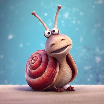 3d render illustration of a cartoon snailfish