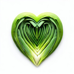 AI-Generated Spring Onion Romance - Realistic Heart-formed Vegetable Art, Generative AI