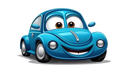  Vector flat background with a cartoon car illustration, generated by AI © Resi