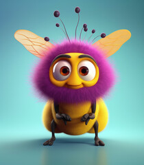 3d rendered illustration of a cartoon bee