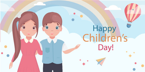 International Children's Day. Ready template for printing.