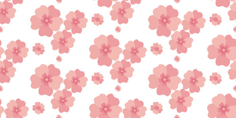 Fototapeta na wymiar Seamless floral pattern of pink flowers for wallpapers, textiles. backgrounds and banners