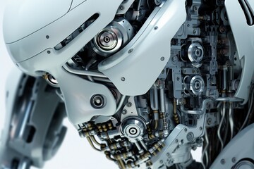 android robot isolated on white background.