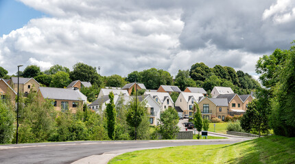 Fototapeta na wymiar New housing developments in Dursley, a market town in the Cotswolds, Gloucestershire, United Kingdom