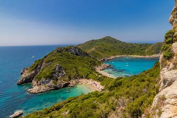 Fototapeta na wymiar Most beautiful sandy beacheses of Corfu