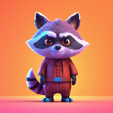 The cute raccoon character 