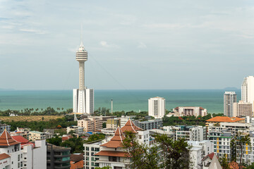 view point of Pattaya at Chonburi province, Thailand. City landscape.