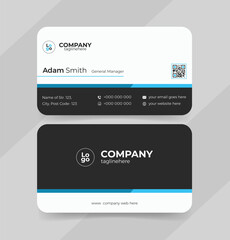 Obraz premium new double sided business card modern design abstract blue business card design.