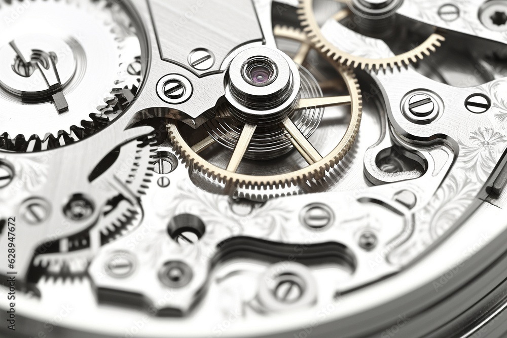 Poster mechanism with gears close-up.