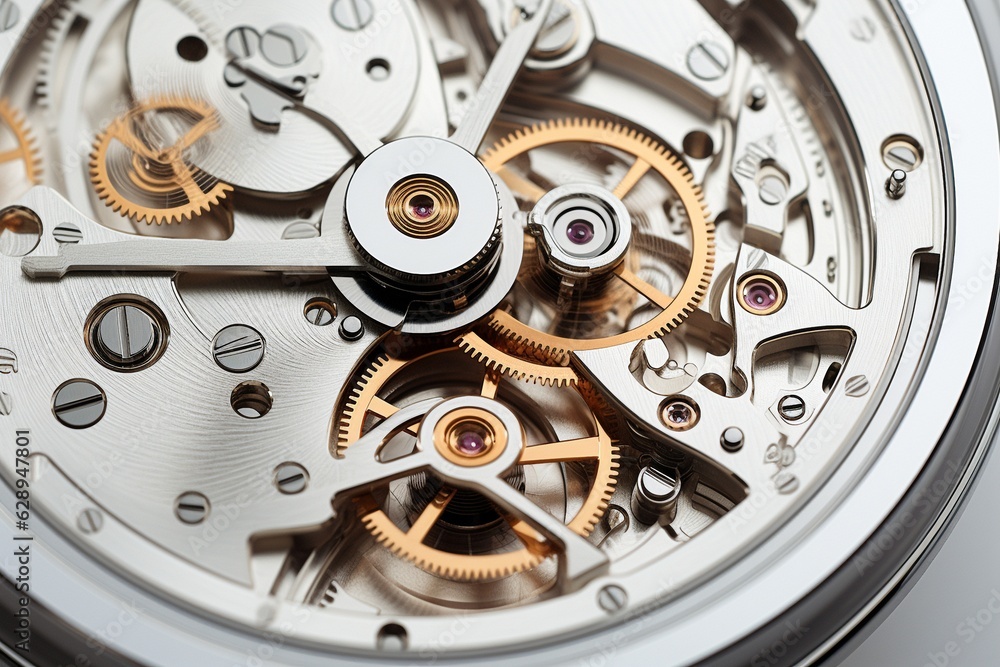 Poster Mechanism with gears close-up.