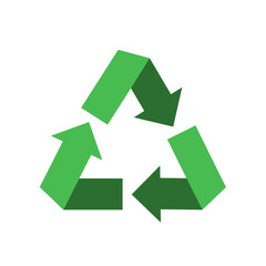 recycle symbol on white background
